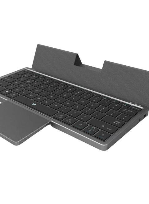 Bluetooth Keyboard Portable Full Size Keyboard with Large Touchpad PU Leather Magnetic Detachable Stand Wireless Travel Keyboard for Windows iOS Android Mac