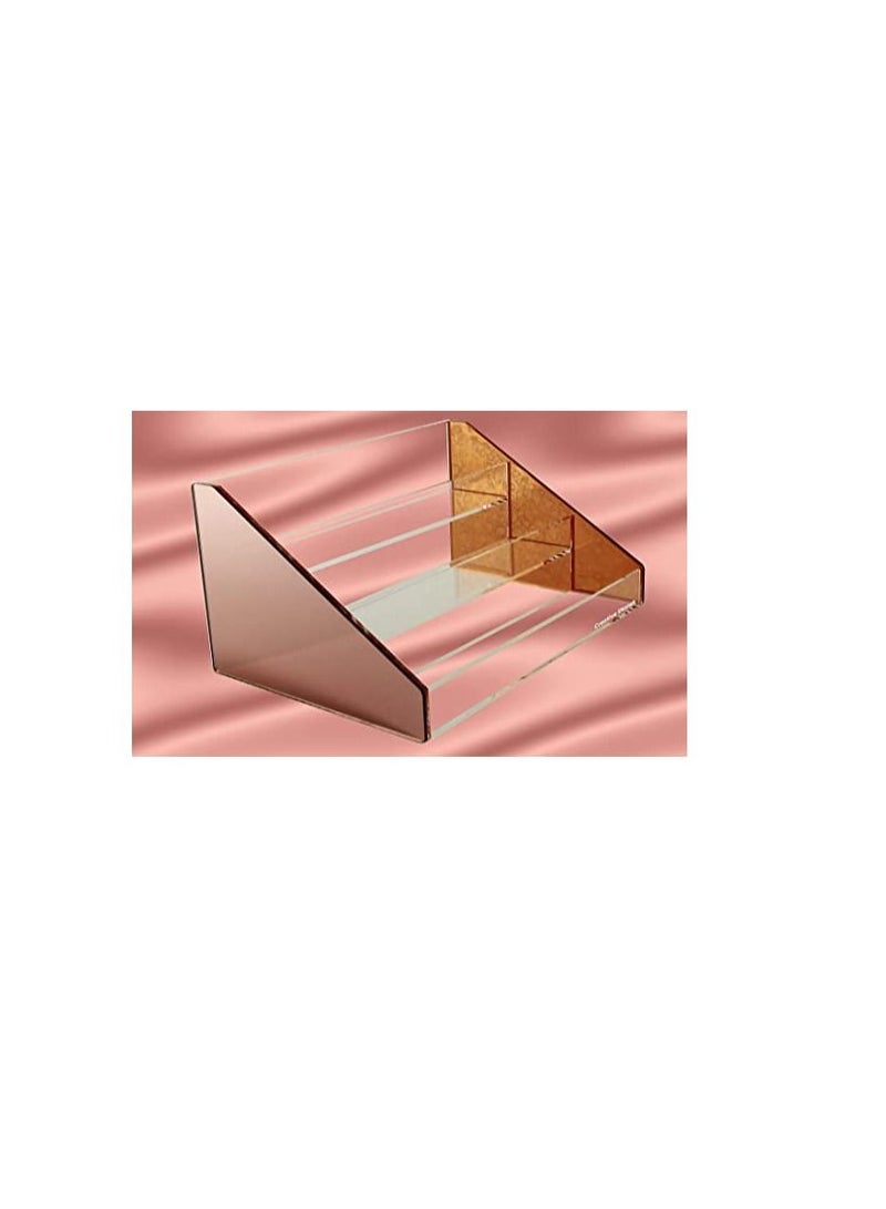 Creative Planet Creative Planet acrylic multi-purpose organizer stand organize your pantry, perfumes, makeup, office desk, nail enamel essential oil 3 tier (Rose Gold)  - Image 2