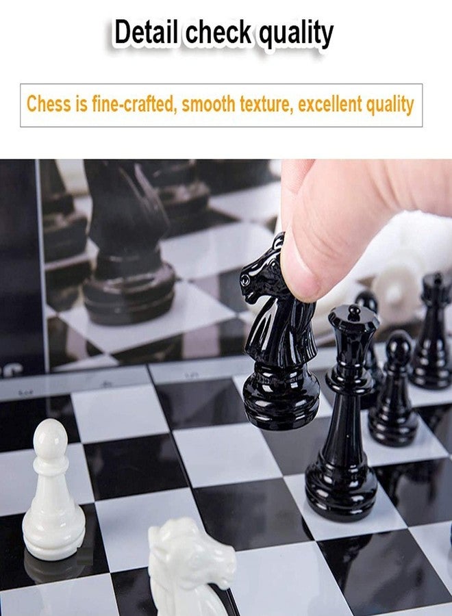 PANSHUB Chess Board Magnetic Chessboard Game Set with Folding Travel Portable Case Travel Chessgame Classic Black & Ivory Color Pieces Prefect Gift for Kids (Maggnetic Chess Board Game) - Image 4