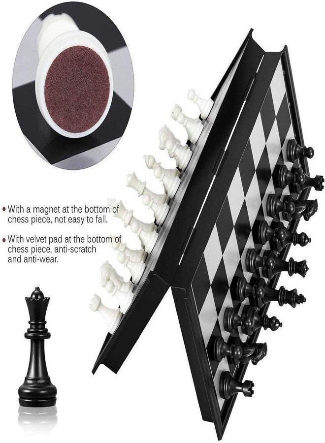 PANSHUB Chess Board Magnetic Chessboard Game Set with Folding Travel Portable Case Travel Chessgame Classic Black & Ivory Color Pieces Prefect Gift for Kids (Maggnetic Chess Board Game) - Image 3