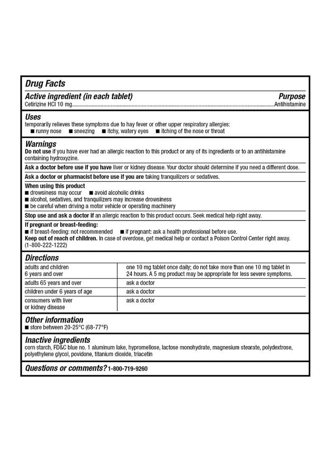 GoodSense All Day Allergy, Compare to Zyrtec, Cetirizine Hydrochloride Tablets, 10 mg, Antihistamine, 365 Count - Image 4
