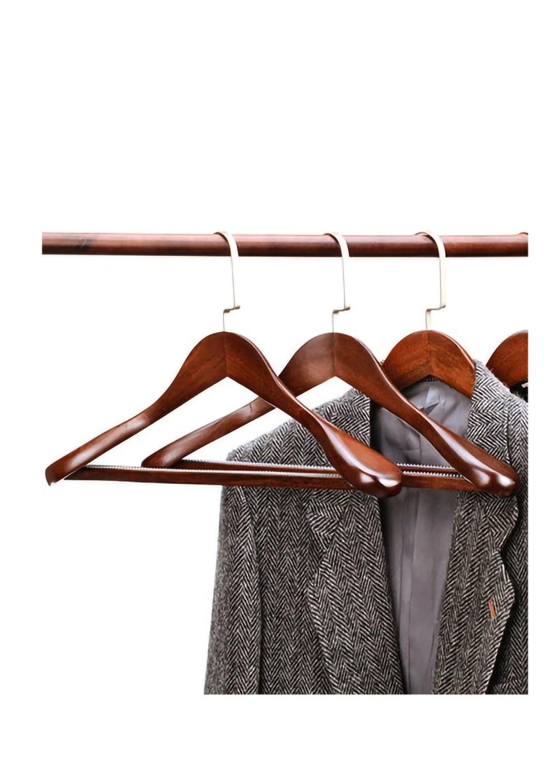 E COMMERCE  BAG 6 Pieces Wide Shoulder Wooden Hangers For Office Dress Large Abbaya And Gowns Natural Wood Hangers For Guest Entryway Entrance And Reception XL Wooden Hangers  - Image 1
