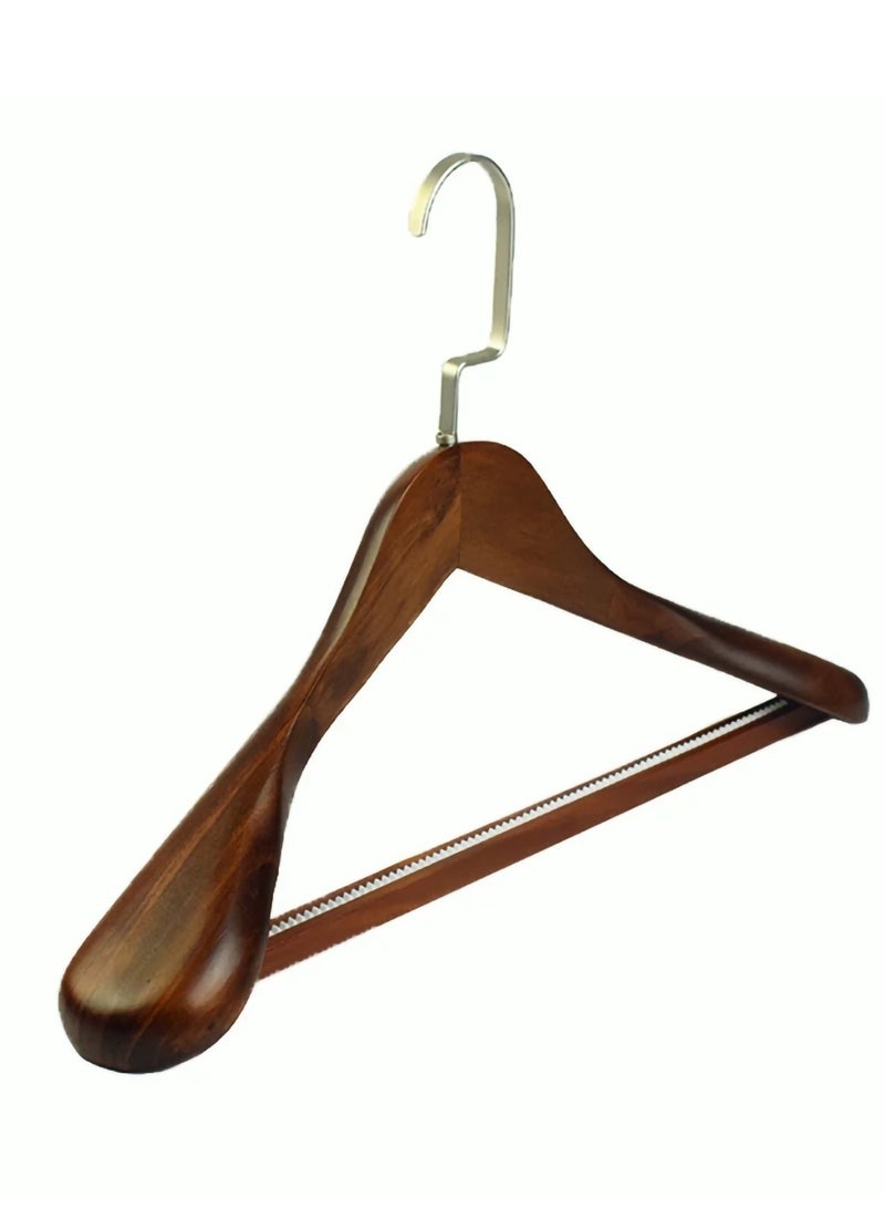 E COMMERCE  BAG 6 Pieces Wide Shoulder Wooden Hangers For Office Dress Large Abbaya And Gowns Natural Wood Hangers For Guest Entryway Entrance And Reception XL Wooden Hangers  - Image 4