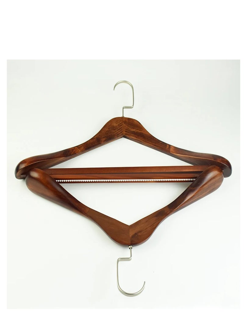 E COMMERCE  BAG 6 Pieces Wide Shoulder Wooden Hangers For Office Dress Large Abbaya And Gowns Natural Wood Hangers For Guest Entryway Entrance And Reception XL Wooden Hangers  - Image 5