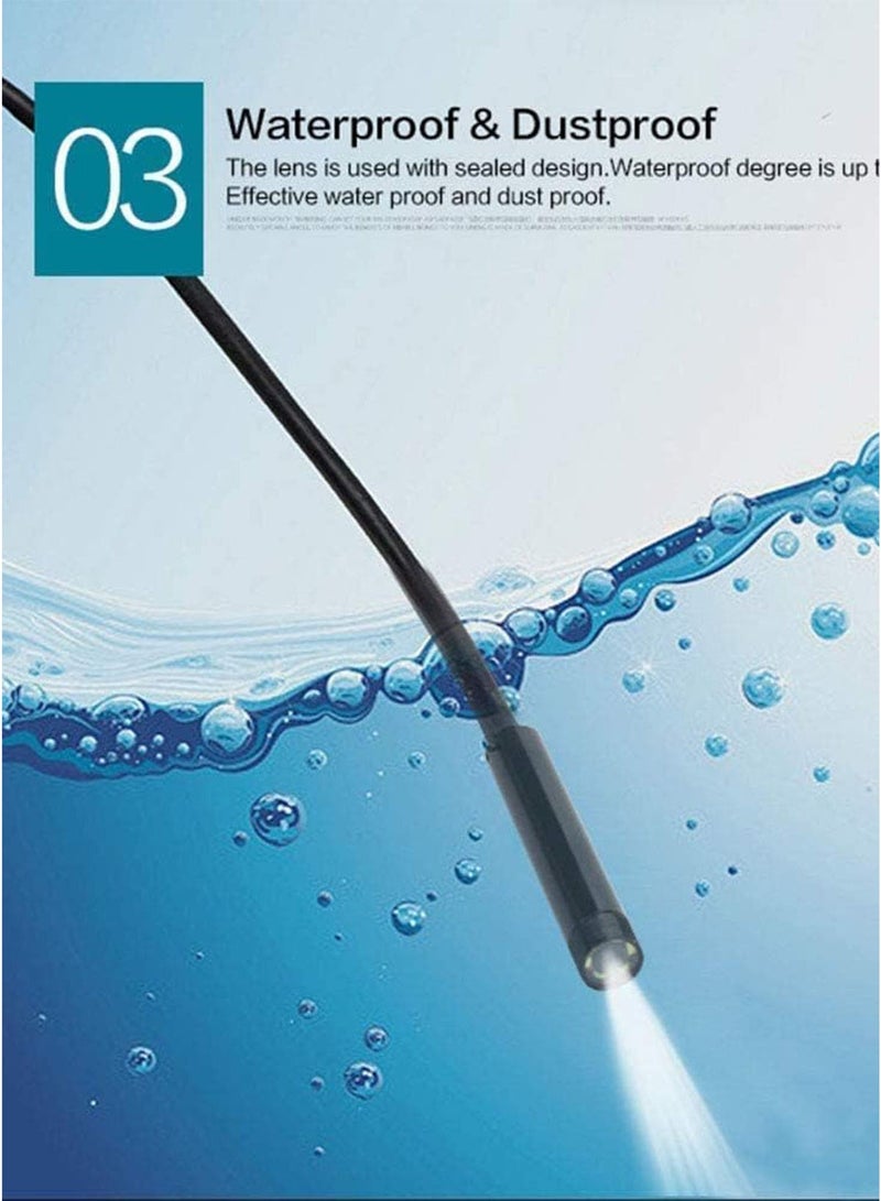 HD Endoscope Camera 3-in-1, 5.5mm Borescope Inspection Camera, USB/Type-C/Micro USB - Image 1