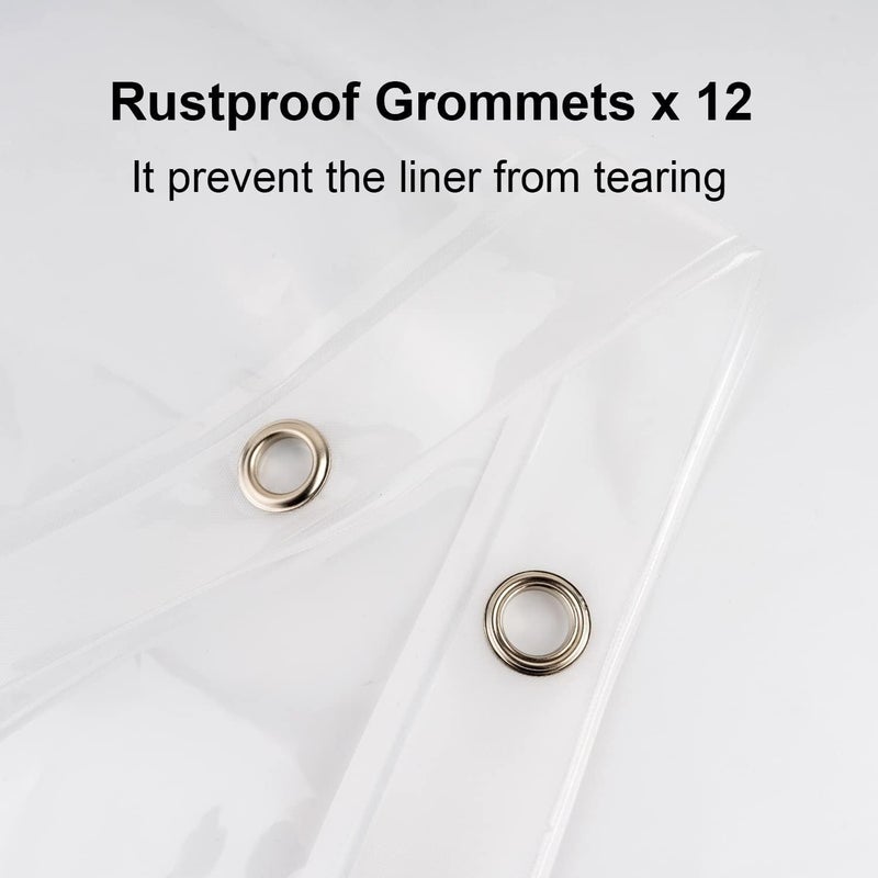 EurCross 72 x 108 inch Extra Long Clear Shower Curtain Liner with 5 Magnets,PVC Free Thick EVA Shower Liner, Heavy Duty Weighted Clear Shower Curtain for Bathroom 108 inch Length - Image 2