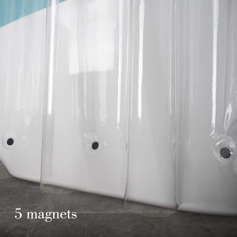 EurCross 72 x 108 inch Extra Long Clear Shower Curtain Liner with 5 Magnets,PVC Free Thick EVA Shower Liner, Heavy Duty Weighted Clear Shower Curtain for Bathroom 108 inch Length - Image 3