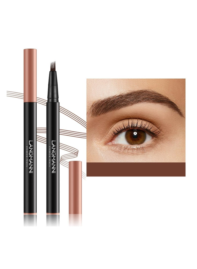 LANGMANNI Tri-Color Four-Prong Eyebrow Pencil: Long-Lasting, Smudge-Proof, and Natural(brown #02) - Image 2