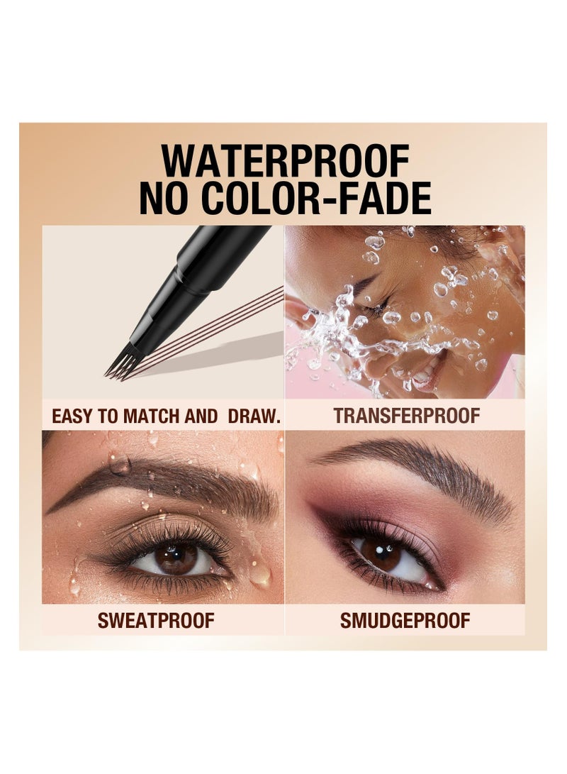 LANGMANNI Tri-Color Four-Prong Eyebrow Pencil: Long-Lasting, Smudge-Proof, and Natural(brown #02) - Image 5