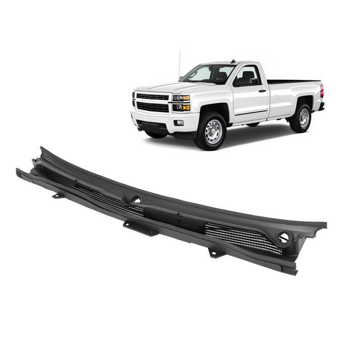 Windshield Wiper Cowl Panel Compatible With 20142015 Chevy Chevrolet Silverado 1500 Replacement For 23207951 Air Inlet Window Cover Cowl Grille Vent Molding Unfinished Black Plastic