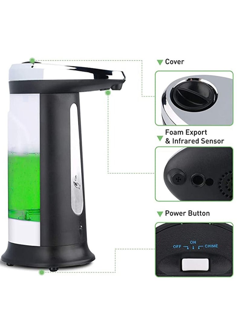 KASTWAVE Automatic Soap Dispenser, Automatic Sensor Soap & Sanitizer Dispenser Touch-free Kitchen Bathroom Touch Free Hand Sanitizer Dispenser Two levels of liquid adjustment 400ML  - Image 3