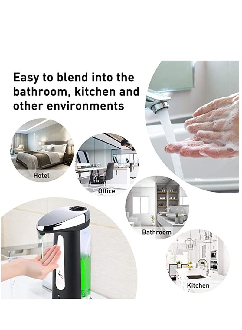 KASTWAVE Automatic Soap Dispenser, Automatic Sensor Soap & Sanitizer Dispenser Touch-free Kitchen Bathroom Touch Free Hand Sanitizer Dispenser Two levels of liquid adjustment 400ML  - Image 5