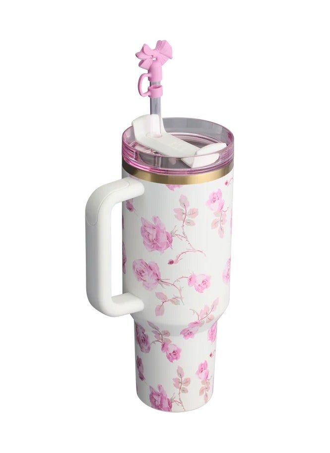 ستانلي كوب ستانلي X LoveShackFancy إصدار محدود باللون Ribbon Rosa مصنوع من الفولاذ المقاوم للصدأ 40 oz  - Image 2