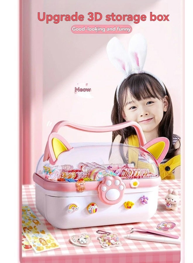 Beauenty 221 Pcs DIY Whipped Cream Clay Glue Set, Simulated DIY Making Art Craft Kit with Cartoon Stickers, Accessories, Key Chains with Storage Box for Gifting Assorted - Image 3