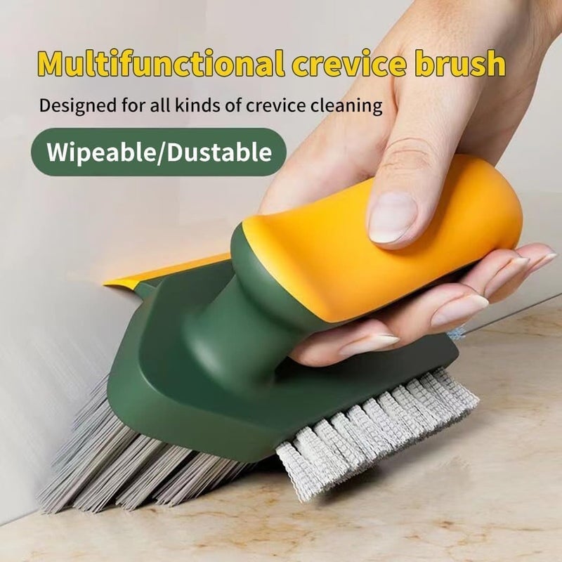 ShipFayda 4-in-1 Scrub Brushes with Squeegee, Bathroom Cleaning Brushes, V-Shape Stiff Bristles Hand Scrubbing Brush, Small Scrub Cleaning Brush for Shower Bathtub, Tile, Sink, Carpet, Bathroom 1pcs - Image 3