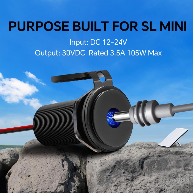 RVSPARK for Starlink Mini 12V Power Adapter Recessed Mount, DC 12V to 30V Step Up Converter Waterproof & Aluminum, Power Supply Starlink Mini Accessories for RV, Boat, Camper, Off-Grid Use - Image 2
