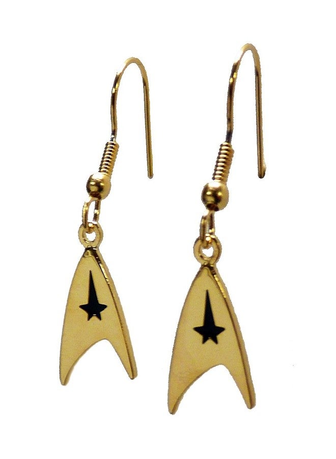 Star Trek Original Series Command Logo Goldtone French Wire Earrings - Image 1