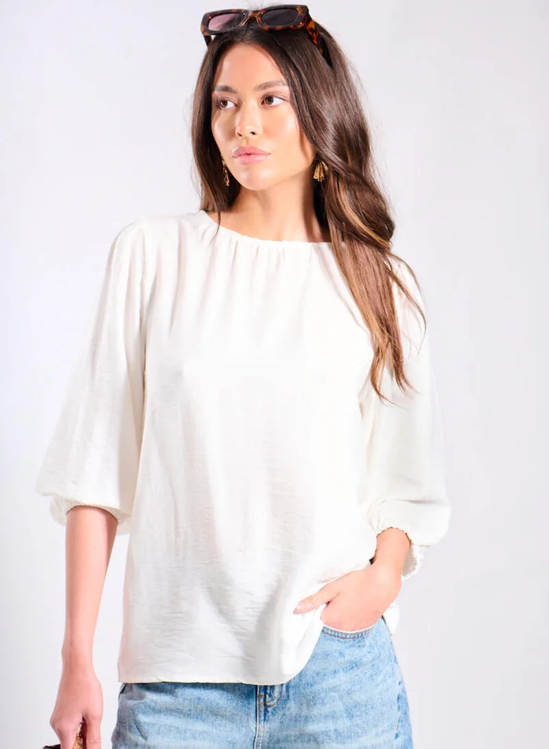 White Puff Sleeve Blouse