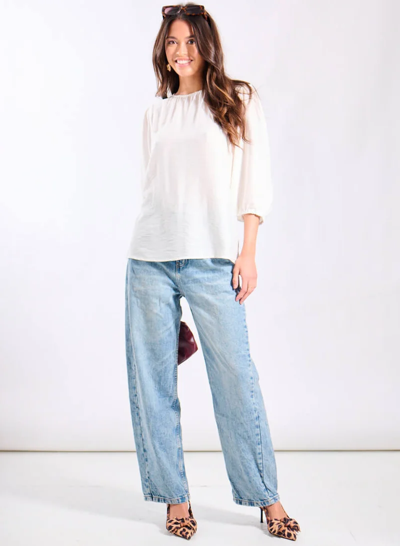 نيدز نو ليبل White Puff Sleeve Blouse