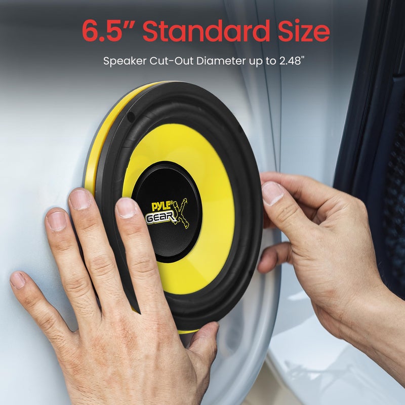 Pyle 6.5 Inch Mid Bass Woofer Sound Speaker System - Pro Loud Range Audio 300 Watt Peak Power w/ 4 Ohm Impedance and 60-20KHz Frequency Response for Car Component Stereo PLG64,Yellow - Image 4