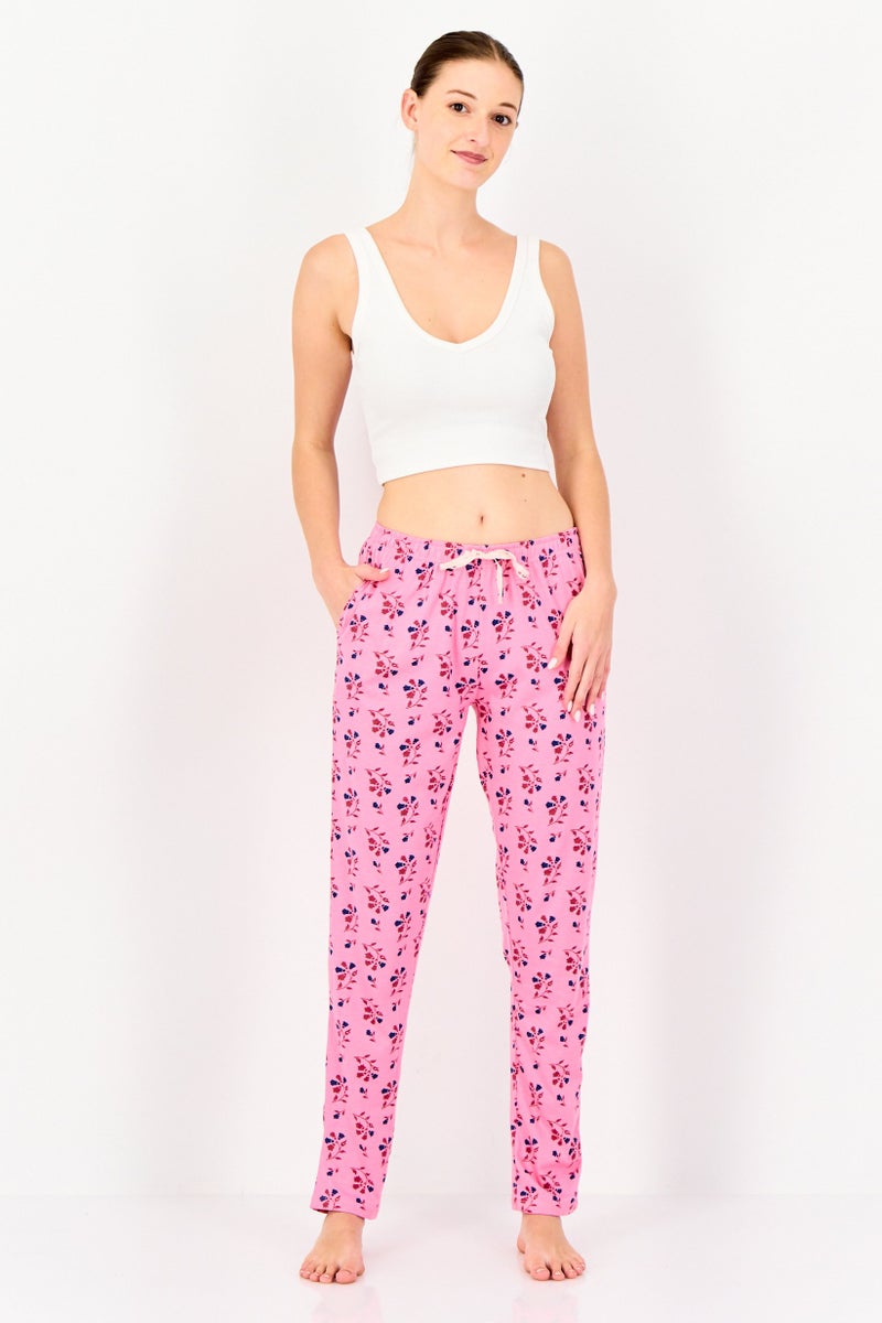 zivame Women 2 Pcs Floral Print Drawstring Pajama Pant, Multicolor - Image 3