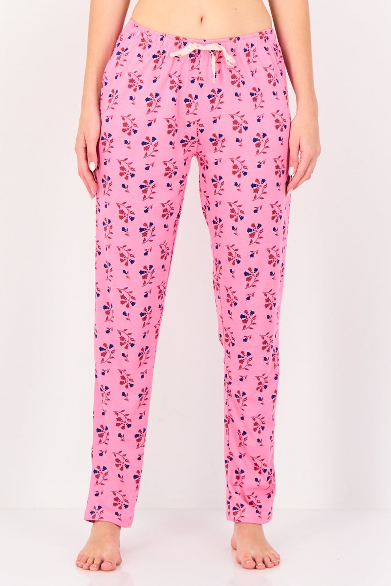 zivame Women 2 Pcs Floral Print Drawstring Pajama Pant, Multicolor - Image 1