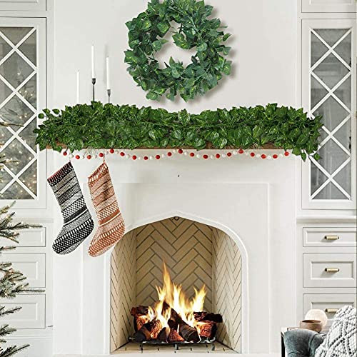 Improvhome Artificial Money Plant Ivy Garland,Ivy Garland Fake Vine UV Resistant Green Leaves Fake Plants Hanging Vine Plant for Wedding Party Garden Wall Decoration (6) - Image 3