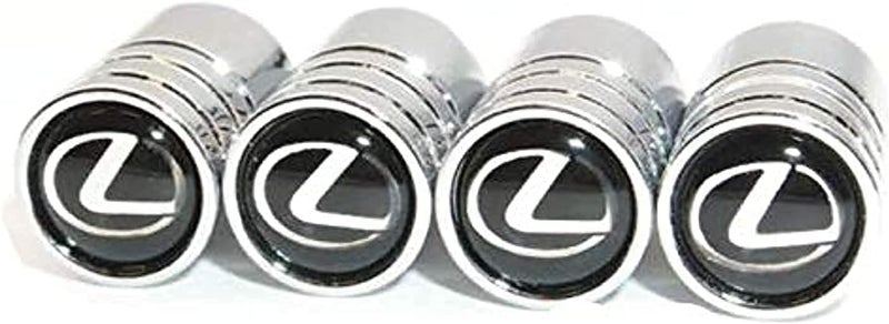 VIQILANY 4pcs Silver Chrome Car Wheel Tire Air Valve Caps for Lexus - Image 1
