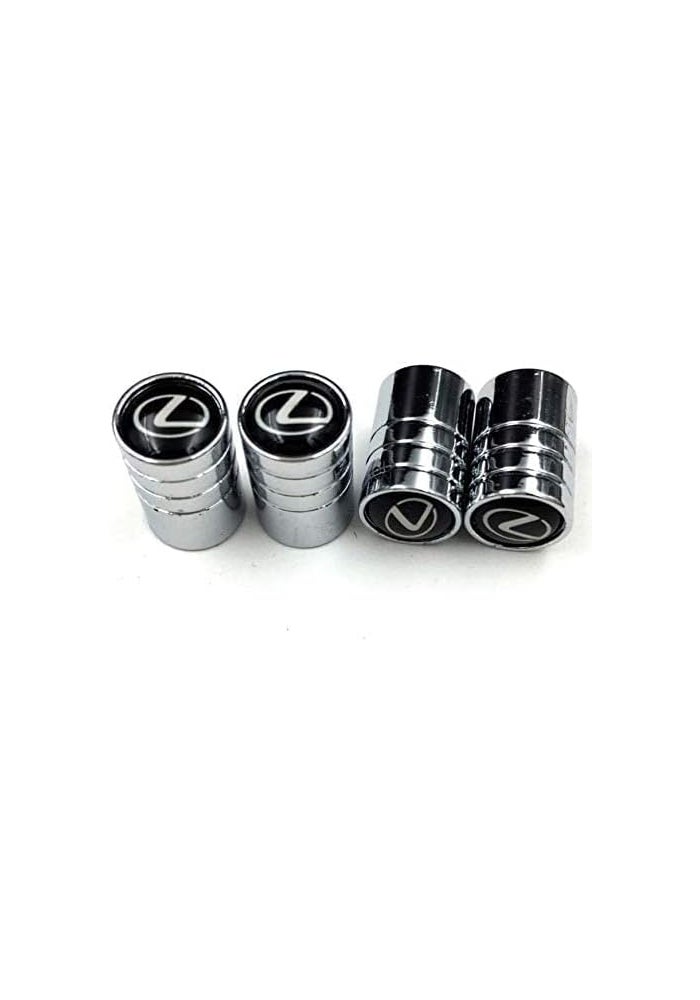 VIQILANY 4pcs Silver Chrome Car Wheel Tire Air Valve Caps for Lexus - Image 2