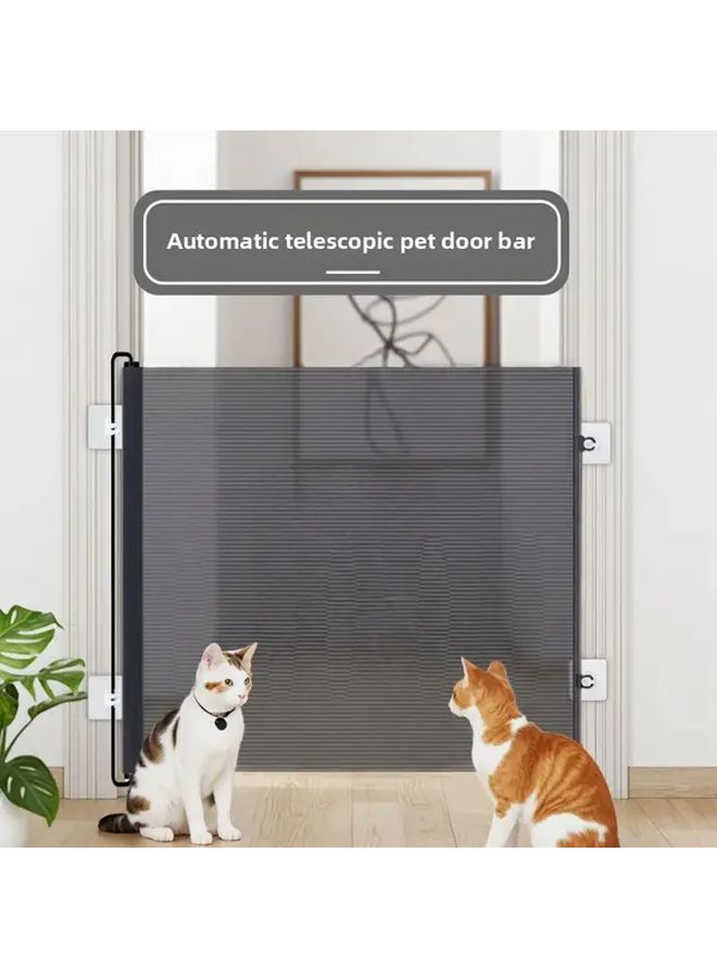 Automatic Sliding Pet Gate Door Barrier White Easy Installation No Drilling - Image 1
