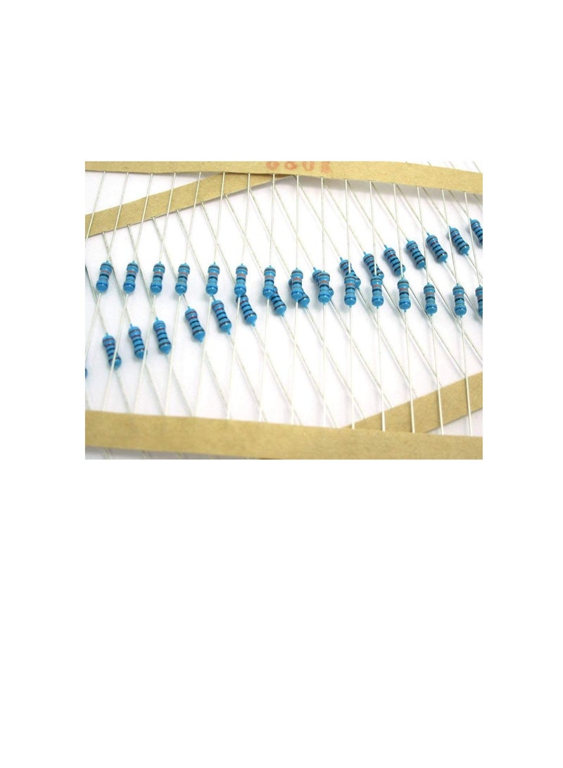 1/4W Metal Film Resistor, 5 Colour Ring Band 1% Ω Ohms Tolerance, For Electrical DIY Pack of 50 (1/4W 3.3KΩ (3300ohms))  - Image 1