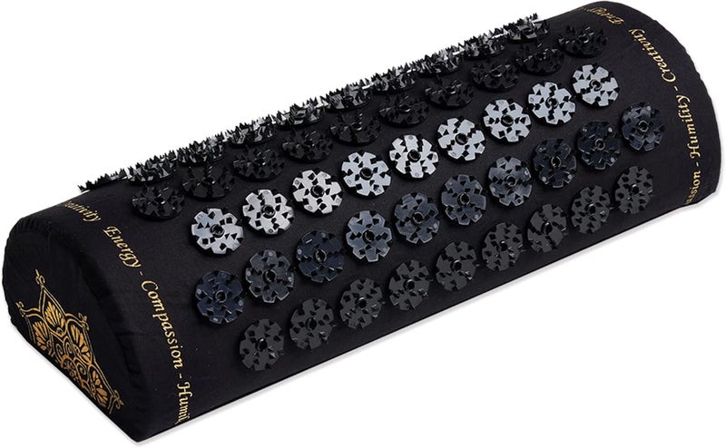 Classic Acupressure Pillow Black Level 3 Sustainable Durable Relieves Stress Tension Promotes Relaxation Focus Ethically Handcrafted Acupuncture Massage Pillow in India Cotton