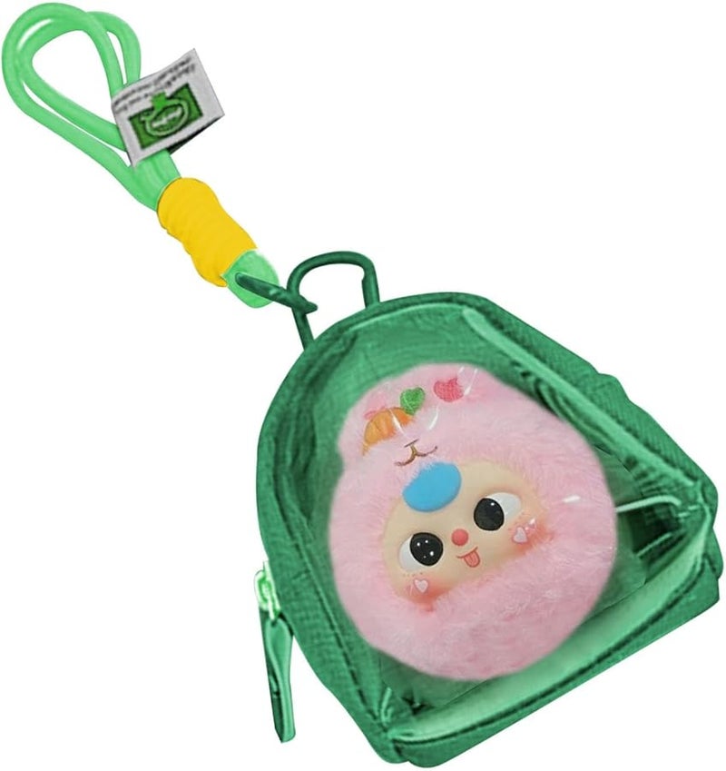 Green Zipper Pouch For Dolls Earbuds Dustproof Portable Display Case With Lanyard - Image 1
