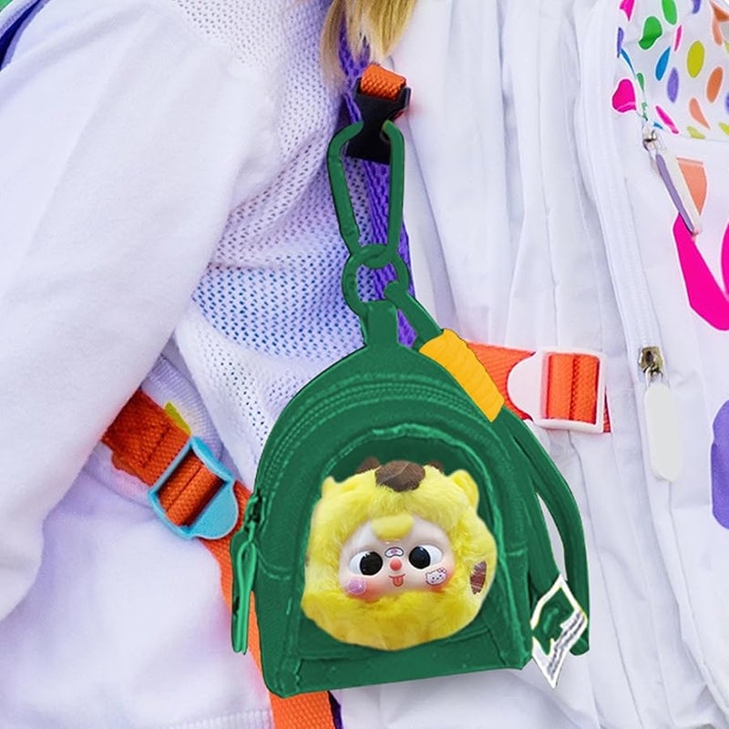 Green Zipper Pouch For Dolls Earbuds Dustproof Portable Display Case With Lanyard - Image 4