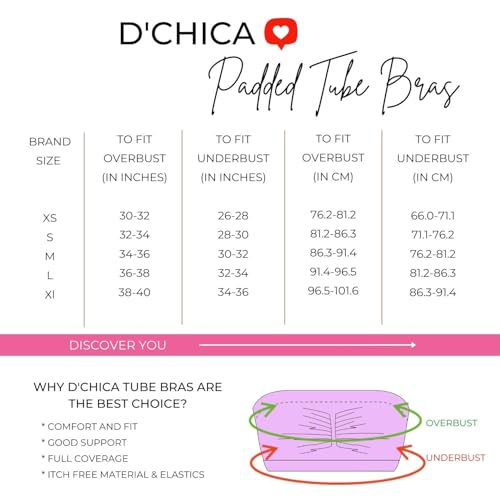 DChica Black Tube Bra for Women's, Cotton Padded Bra, Full Coverage, Non-Wired Women's T-Shirt Gym Bra, Seamless Padded Bra Without Strap Training Bras (Pack of 1) - Image 2