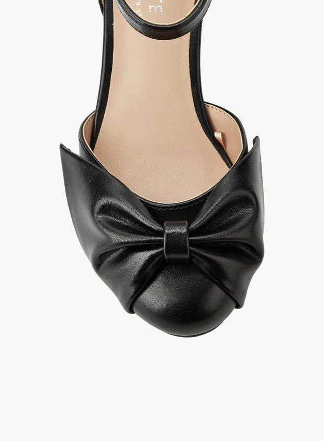 Celeste BLACK Girls Twisted Bow Detail Block Heel Sandals for Women | Best Price UAE