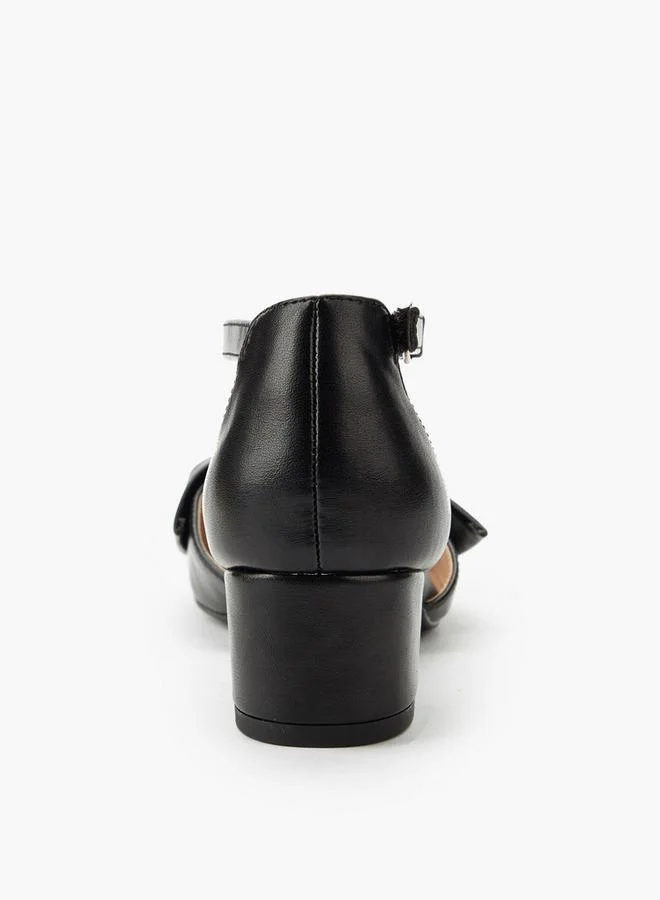 Celeste BLACK Girls Twisted Bow Detail Block Heel Sandals for Women | Best Price UAE