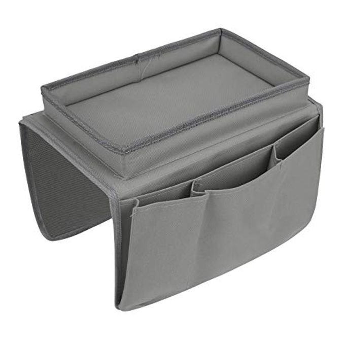 BXT Non-Slip Armchair Caddy with Cup Holder Arm Rest Organizer TV Remote Control Holder Oxford Sofa Tray Chairs Couch Storage Arm Tidy Armrest Bag Bedside Space Saver Bag for Cellphone Magazines Glasses - Image 4