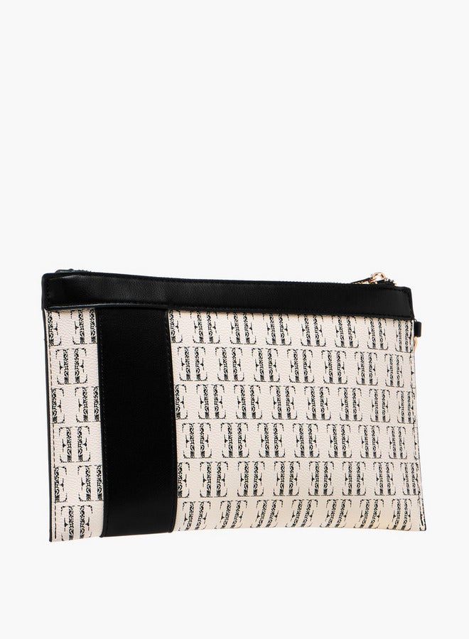 ELLE Women's Monogram Print Clutch with Zip Closure - Image 2