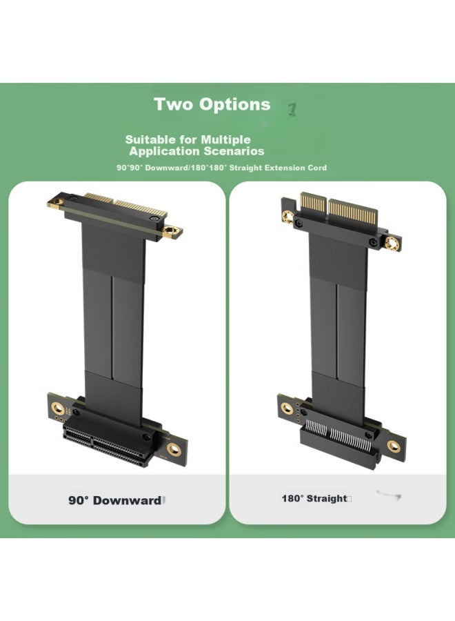 Kelepu (Kelepu) Pci-E X4 Extension Cable Pcie 3.0 Network Sound Card Expansion Card Gen3 Slot Adapter Connection Cable 90 Degree 10Cm - Image 1