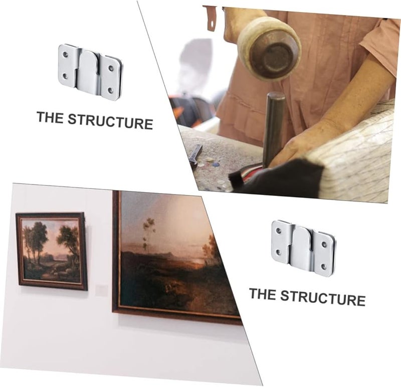 12 قطعة من خطاطيف تعليق الصور الفولاذية المقاومة للصدأ المتشابكة ثقيلة التحمل سهلة التركيب للتعليق على الحائط - Image 5