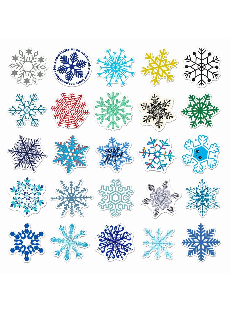 50PCS Snowflake Sticker Snowflake Glass Decal Window Decal Winter Snowflake Theme Party Computer Kettle Bathroom Vinyl Sticker - Image 2