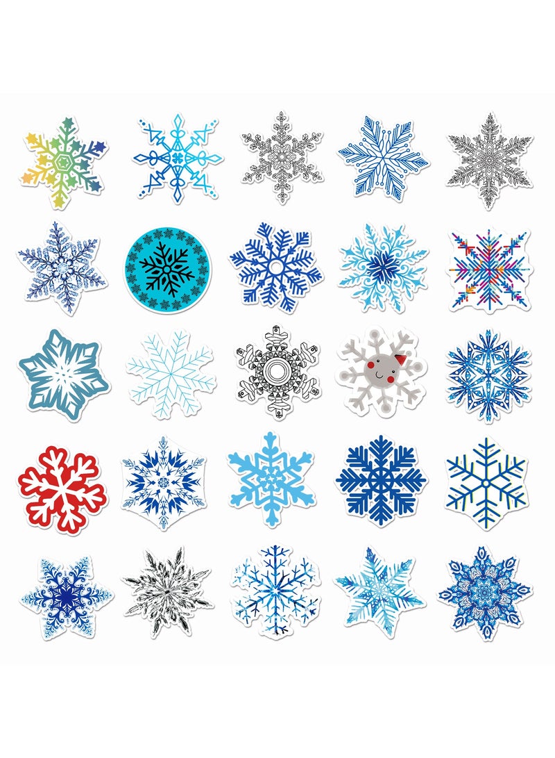 50PCS Snowflake Sticker Snowflake Glass Decal Window Decal Winter Snowflake Theme Party Computer Kettle Bathroom Vinyl Sticker - Image 3