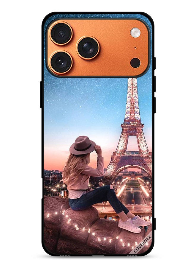 Covernex Apple iPhone 17 Pro Max Protective Case Cover Hat Girl & Eiffel Tower - Image 1