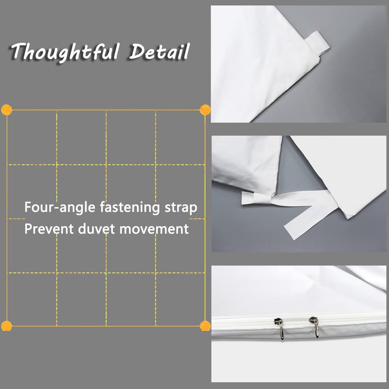 Waterproof Duvet Cover Protector King- White Duvet Protector Cover with Zipper Closure for Kids, Elder, Pets - Ideal for Incontinence Due to Cats or Dogs(King) - Image 3