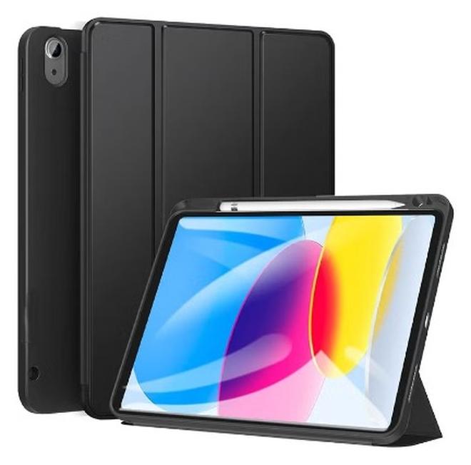 كفر ايباد الجيل العاشر 10.9 بوصة 2022 مع حامل قلم ذكي ،غطاء ذكي رفيع بمسند اغلاق/تشغيل الشاشة تلقائي ، أسود - Image 1