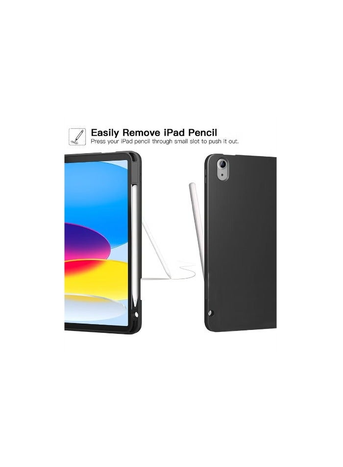 كفر ايباد الجيل العاشر 10.9 بوصة 2022 مع حامل قلم ذكي ،غطاء ذكي رفيع بمسند اغلاق/تشغيل الشاشة تلقائي ، أسود - Image 2