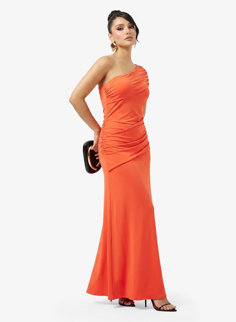 Ginger Assymetric Drop Shoulder Draped Dress