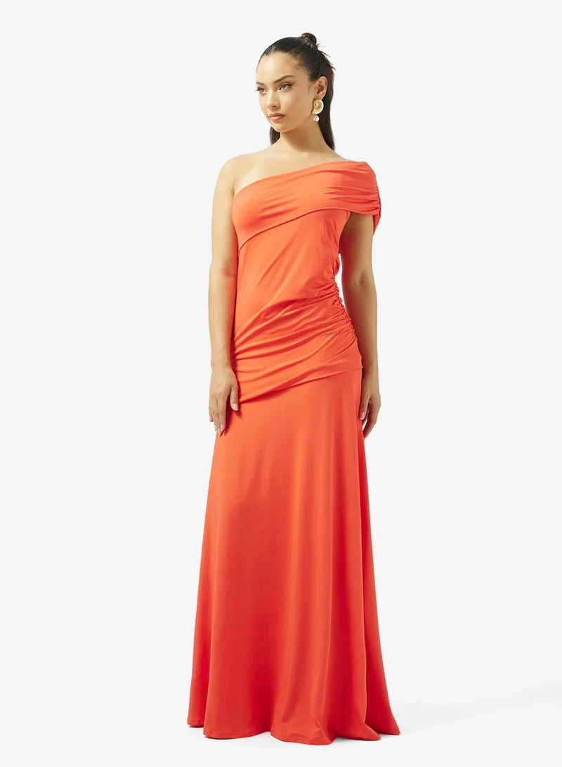 Ginger Assymetric Drop Shoulder Draped Dress