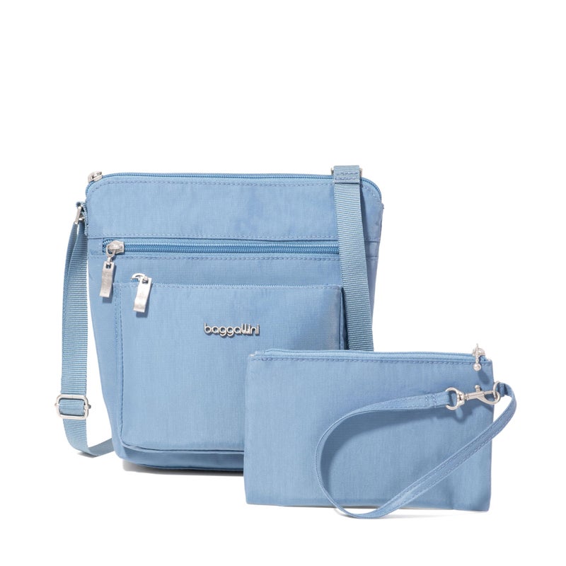 Baggallini Pocket Crossbody Bags for Women 8x8 Small Lightweight Nylon Water-Resistant Travel Purse W/RFID Wristlet - Image 1